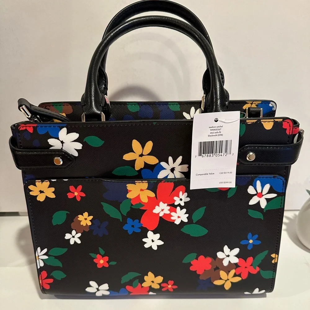 NWT Kate Spade Medium Satchel Staci & Contrasting Matching Compact Bifold Wallet